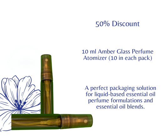 10 ml Amber Glass Perfume Atomizer (10 in each pack)